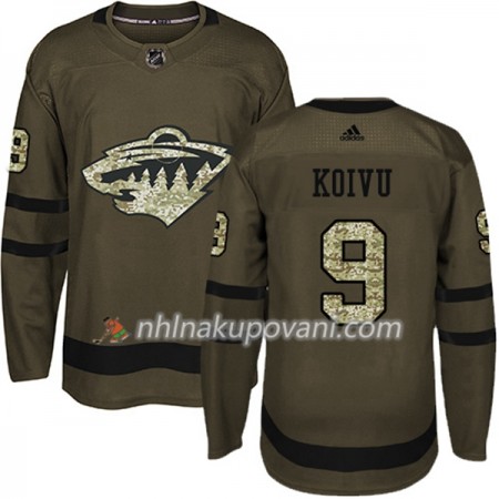Minnesota Wild Dresy Mikko Koivu 9 Adidas 2017-2018 Camo Zelená Authentic - Pánské